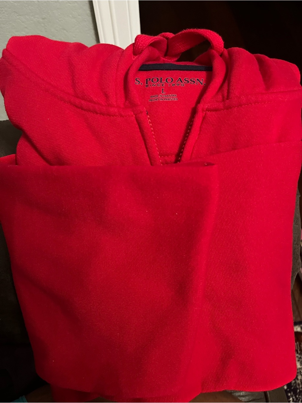 U.S. Polo Assn. Men's Red Hoodie with Classic zipper, with Bonus Free Red Tshirt